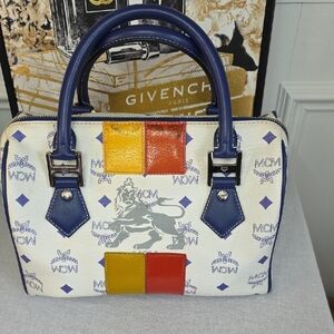 MCM Visetos Princess Lion Boston Bag